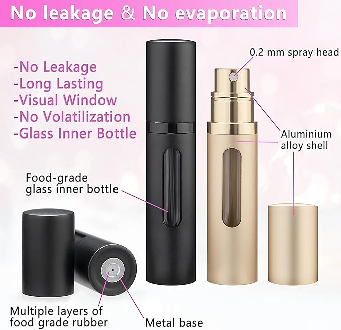 Deluxe Atomizer - Black & Gold & Pink