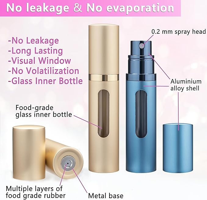 Deluxe Atomizer - Gold & Blue & Pink